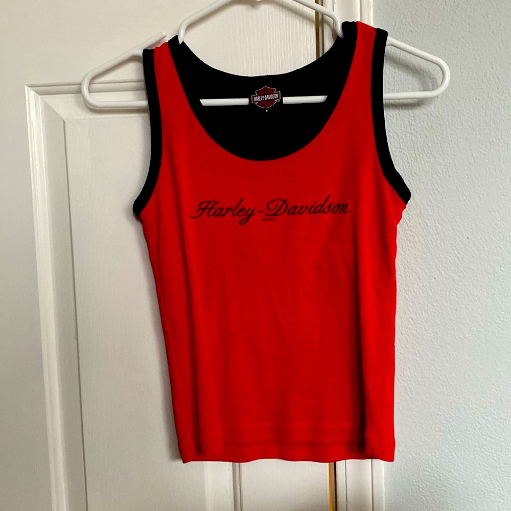 Harley Davidson red crop tank top